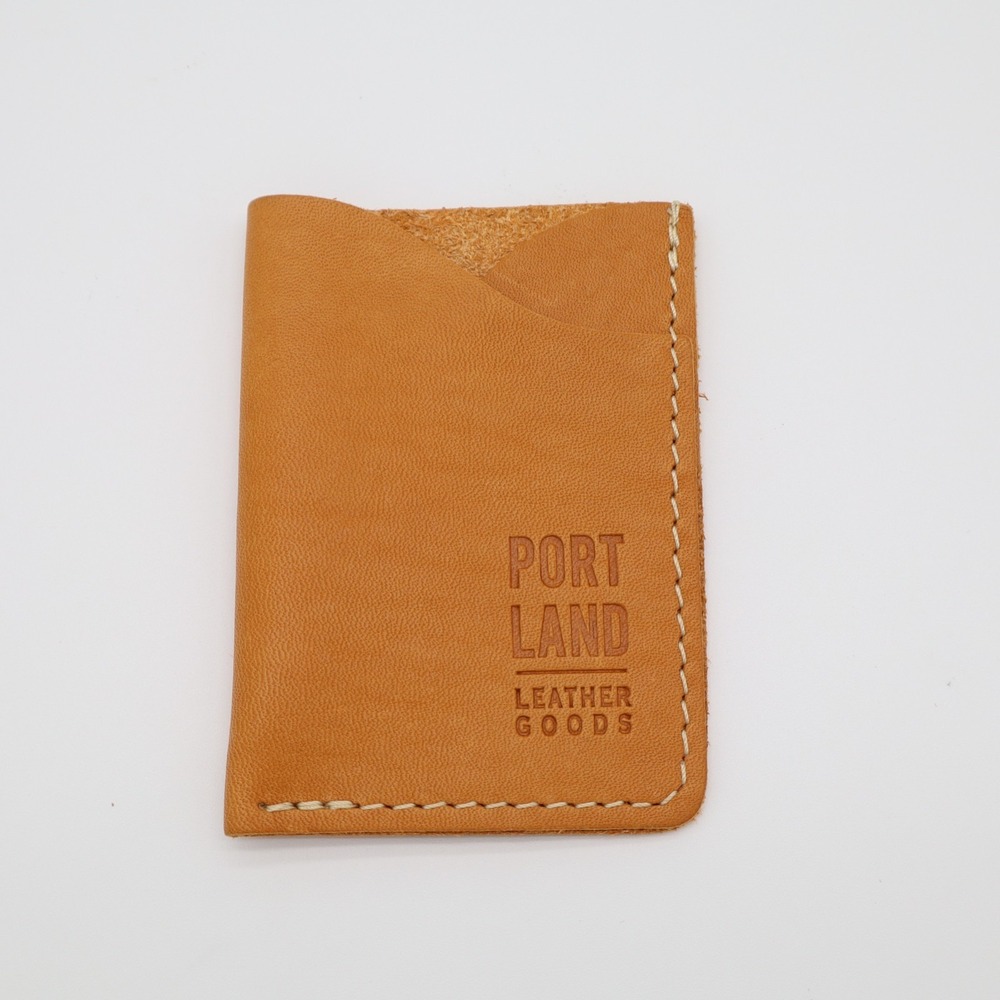 Portland Leather Goods Minimalist Womens Wallet Brown Leather Credit Card Slot